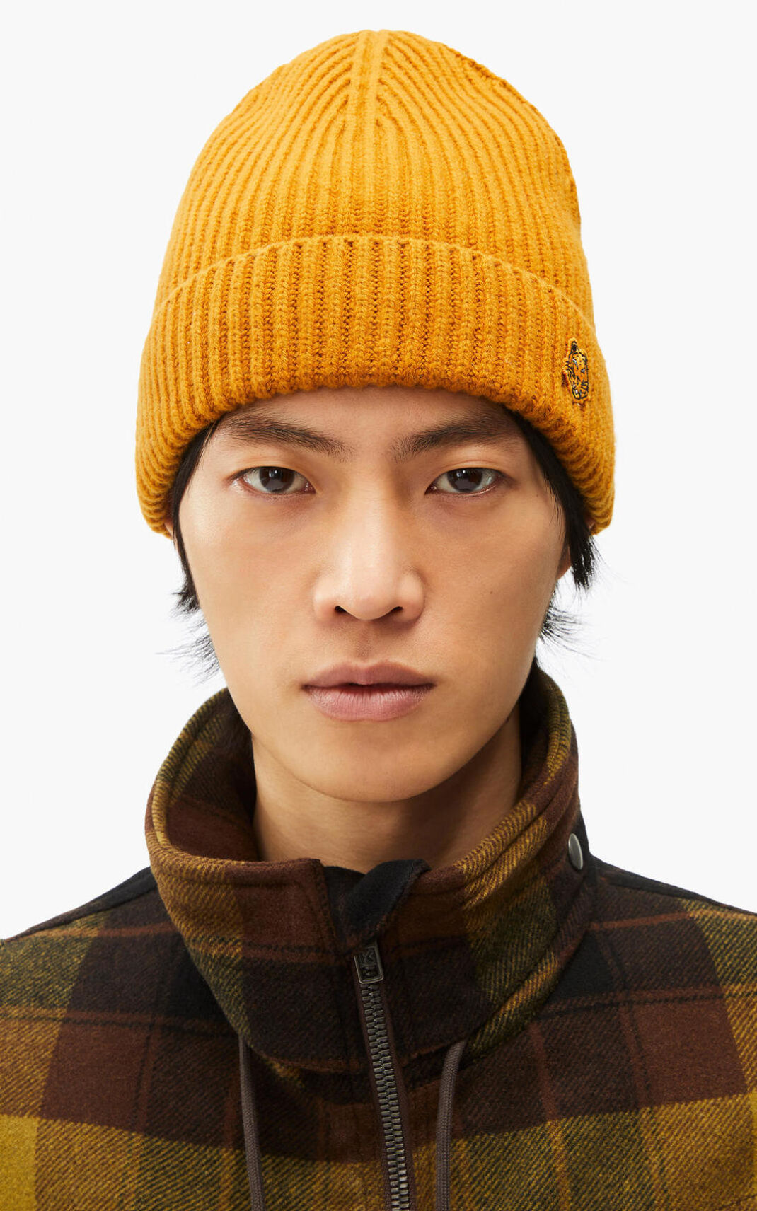 Kenzo Tiger Crest wool Beanie Heren Bruin | 61380VDQB